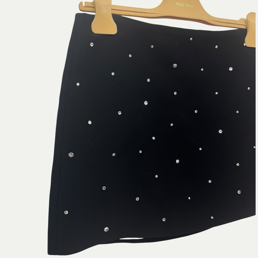Miu Miu Rhinestone Embellished Skirt Sz 38 (S)