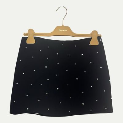 Miu Miu Rhinestone Embellished Skirt Sz 38 (S)