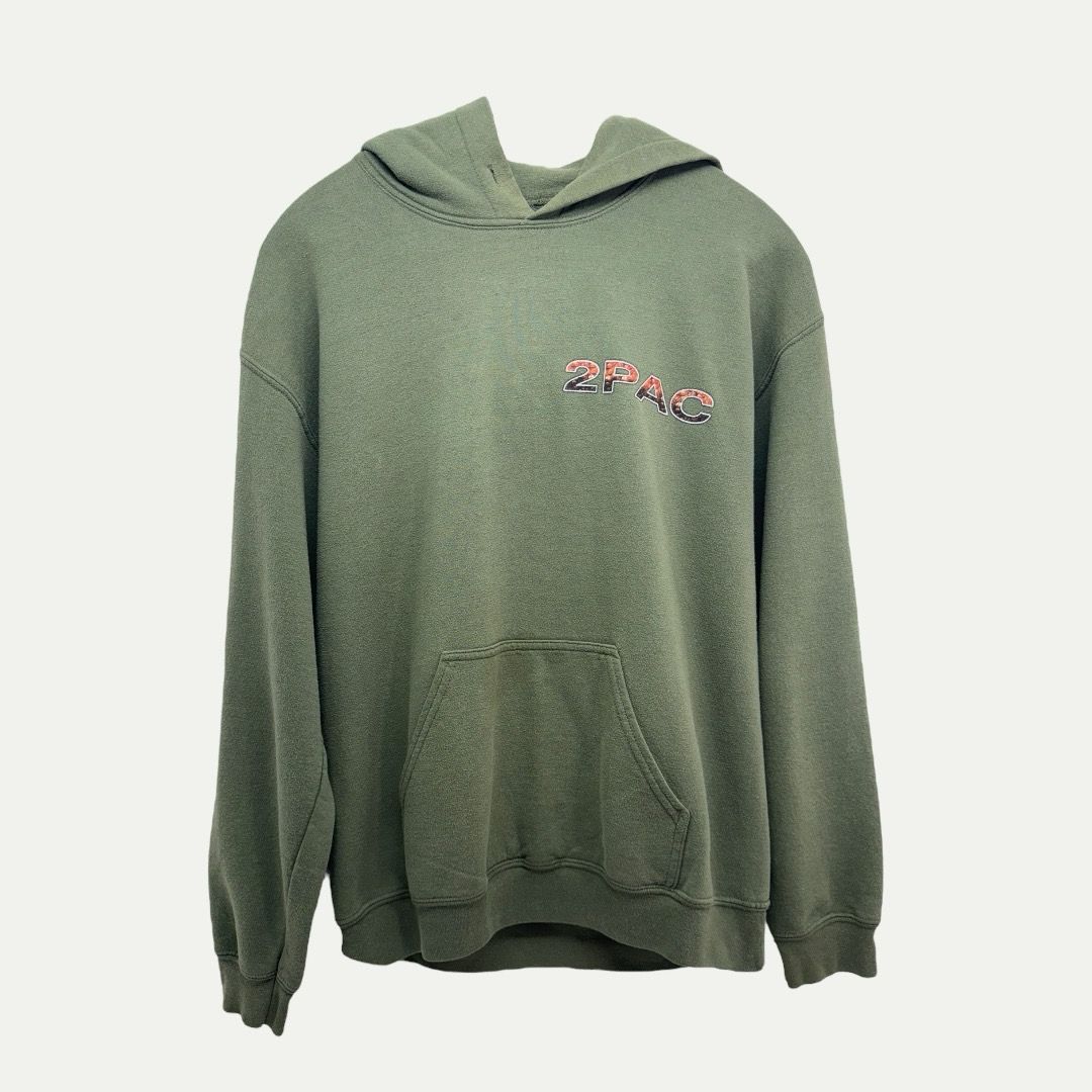 Vintage 2Pac Green Hoodie Sz M
