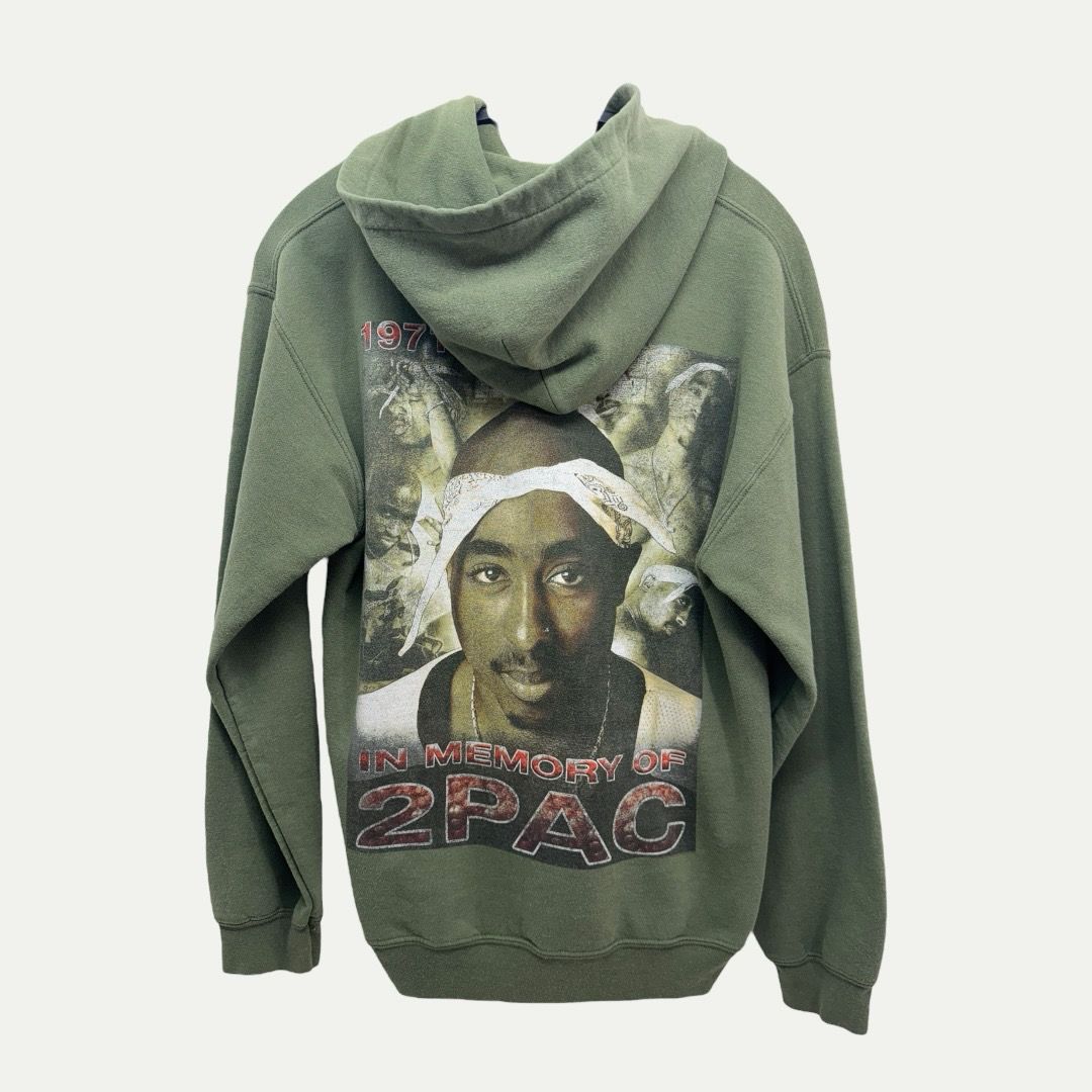 Vintage 2Pac Green Hoodie Sz M