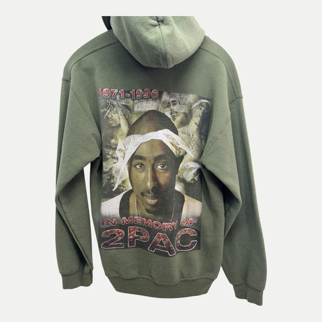 Vintage 2Pac Green Hoodie Sz M