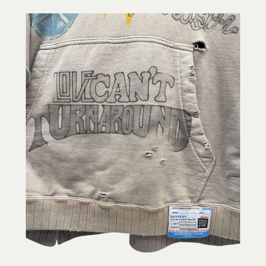 Mihara Yasuhiro Distressed S/S Hoodie Sz 52(XL)