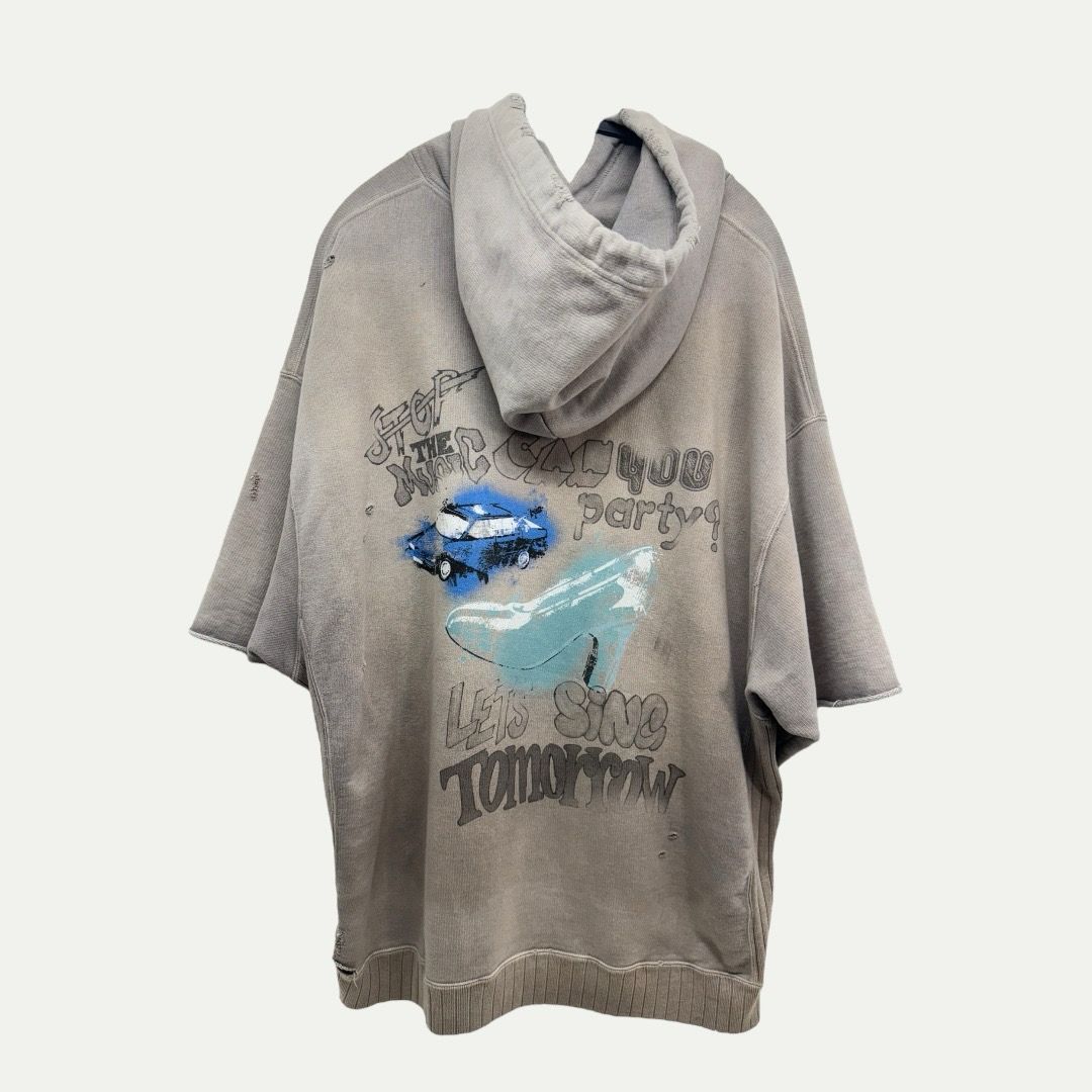 Mihara Yasuhiro Distressed S/S Hoodie Sz 52(XL)