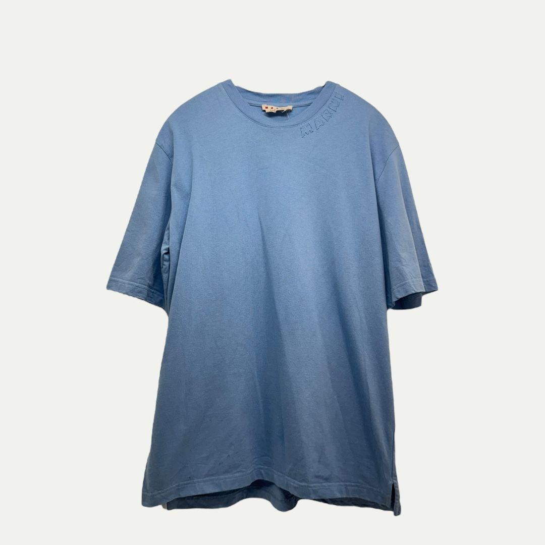 Marni Blue Embroidered Logo Tee Sz 46(XL)