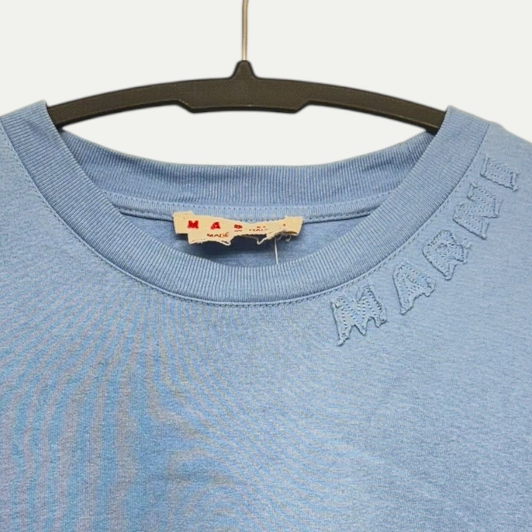 Marni Blue Embroidered Logo Tee Sz 46(XL)