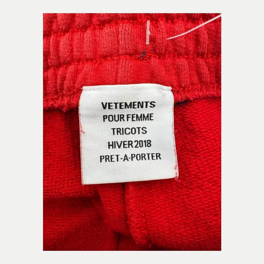 Vetements AW17 Rebuilt Red Sweatpants Sz S(28)
