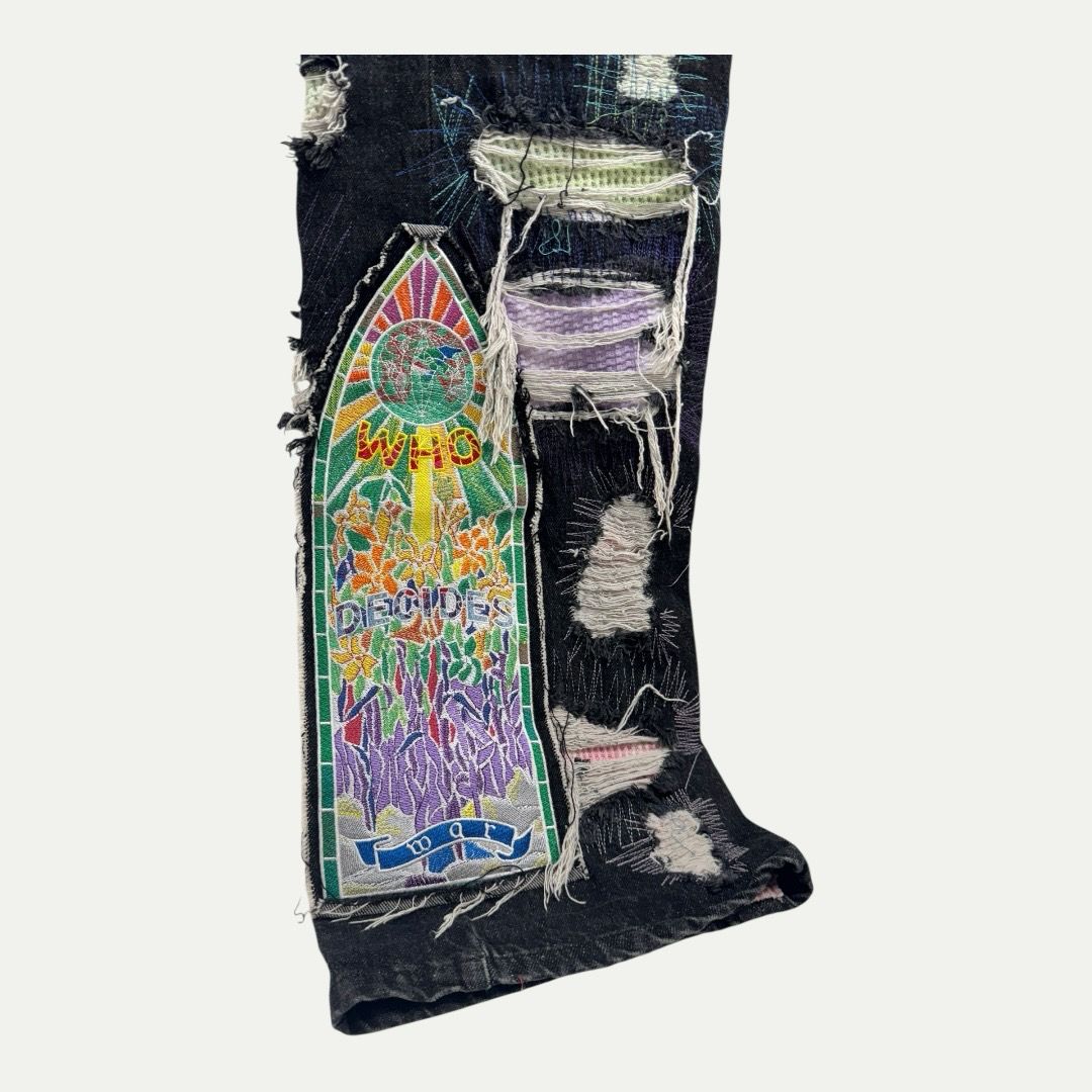 Who Decides War x Mrdr Brvdo Rhinestone Denim Sz 32