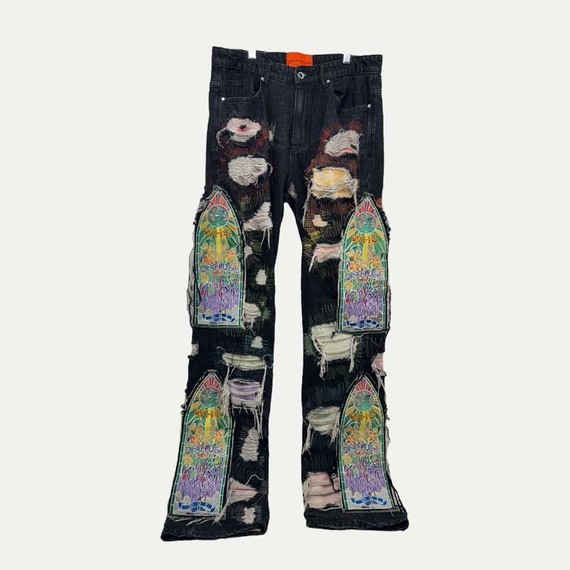 Who Decides War x Mrdr Brvdo Rhinestone Denim Sz 32
