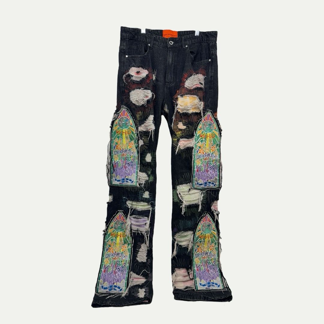 Who Decides War x Mrdr Brvdo Rhinestone Denim Sz 32