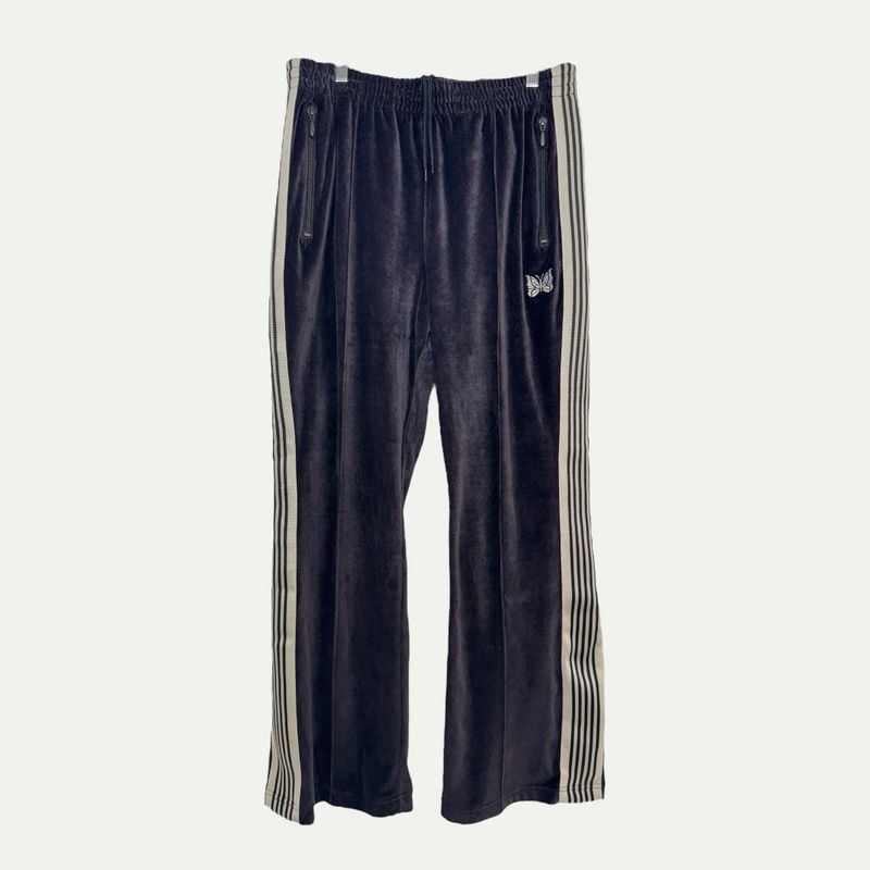 Needles Velour Charcoal Flare Track Pants Sz M(32)