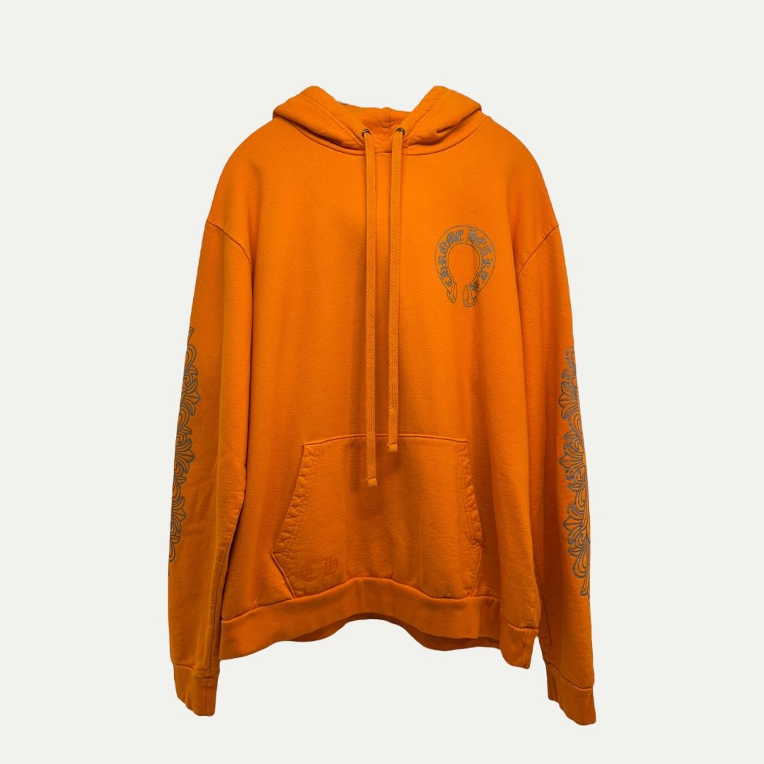 Chrome Hearts Orange Horseshoe Hoodie Sz L