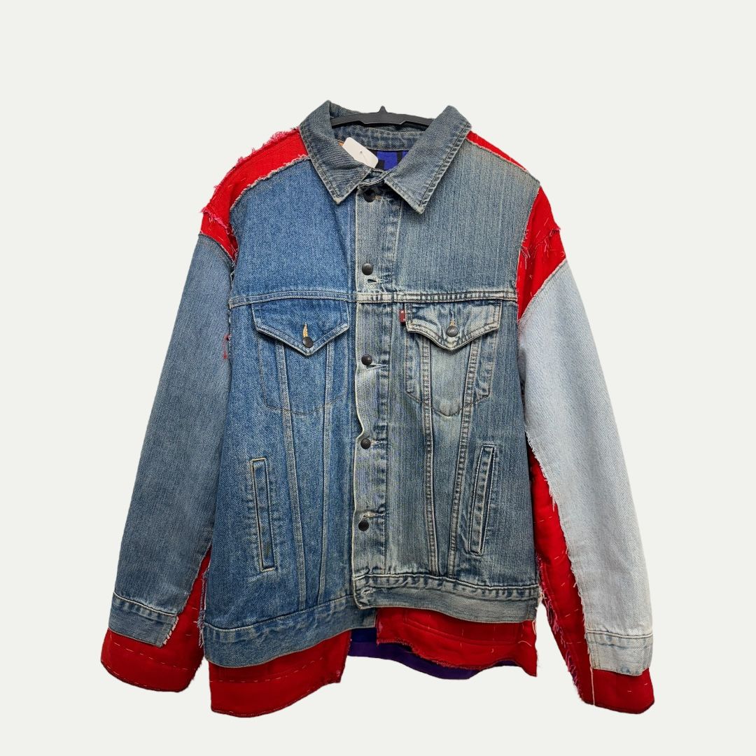 Needles Rebuild Denim Patch Jacket Sz M