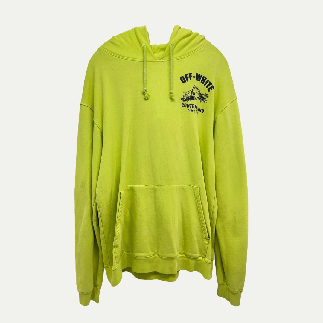 Off White Neon Contracting Hoodie Sz XXL