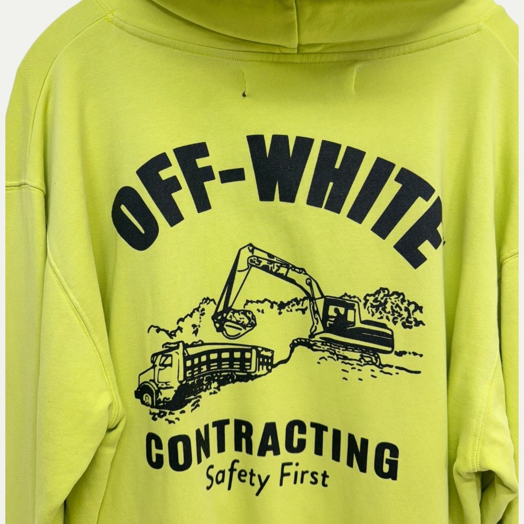 Off White Neon Contracting Hoodie Sz XXL