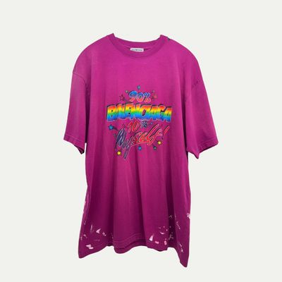 Balenciaga 90/10 Pink  Tee Sz S(XL)