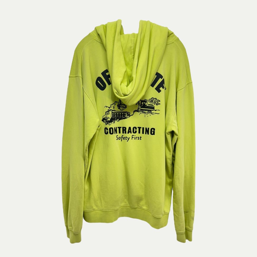 Off White Neon Contracting Hoodie Sz XXL