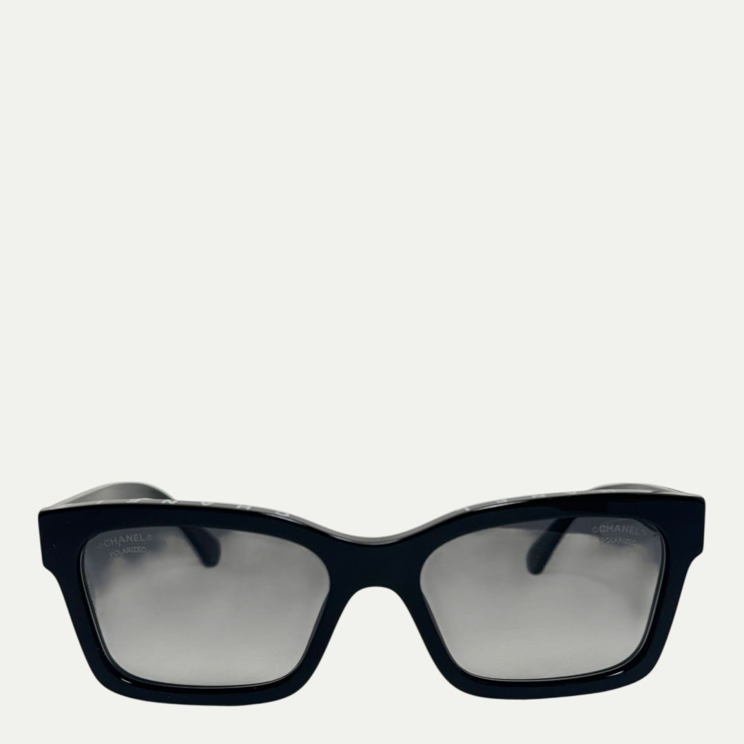 Chanel Black Top Spellout Sunglasses