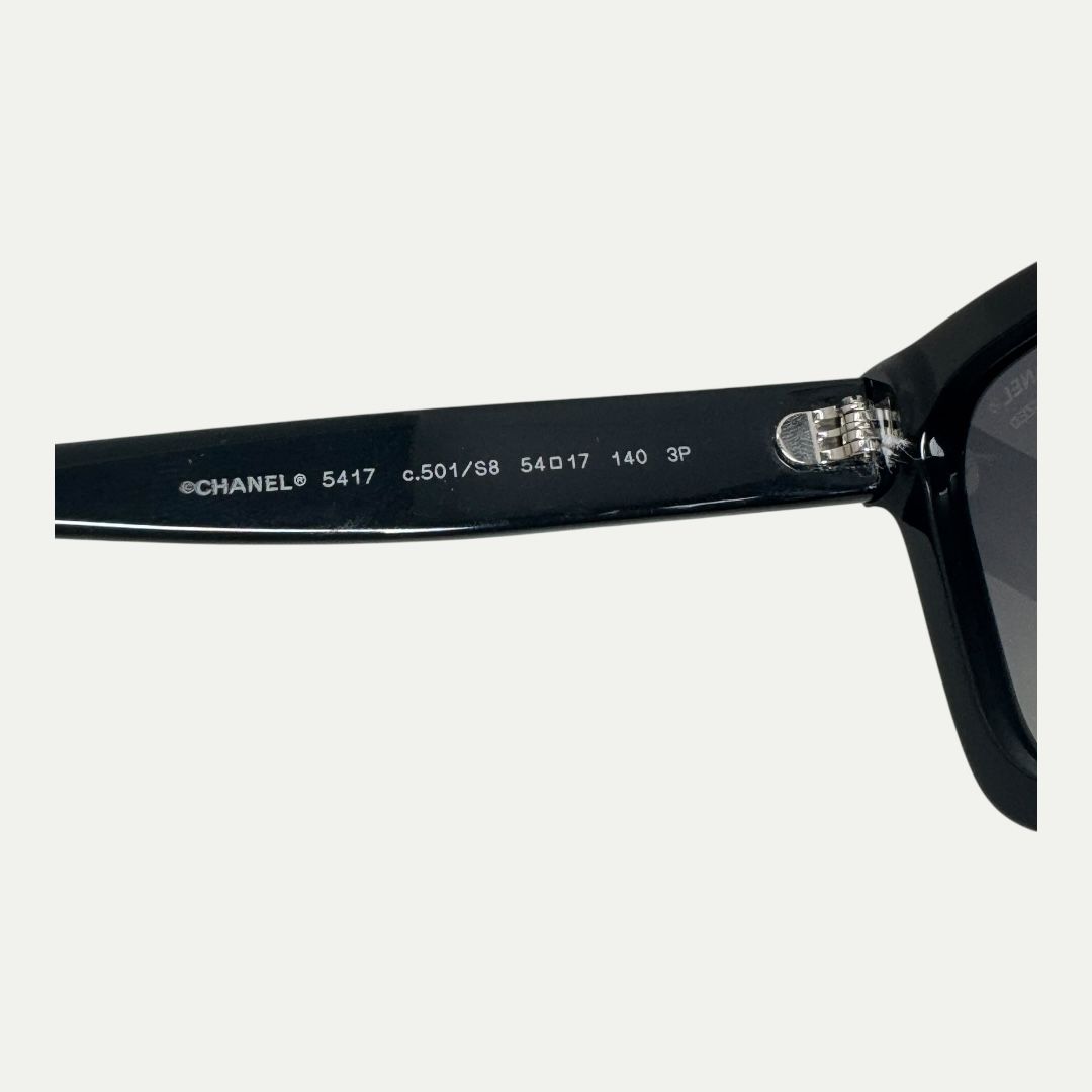 Chanel Black Top Spellout Sunglasses