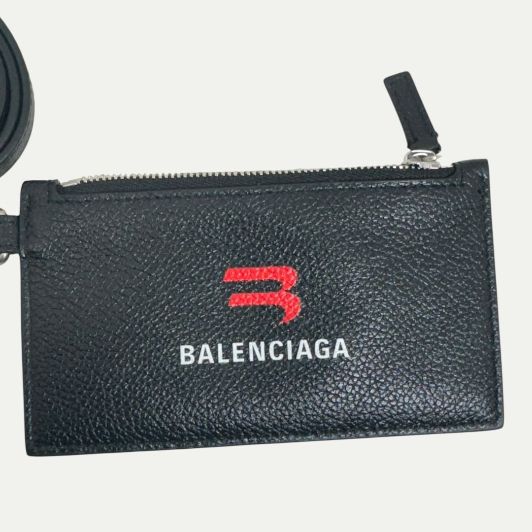 Balenciaga Leather Cardholder w/Lanyard