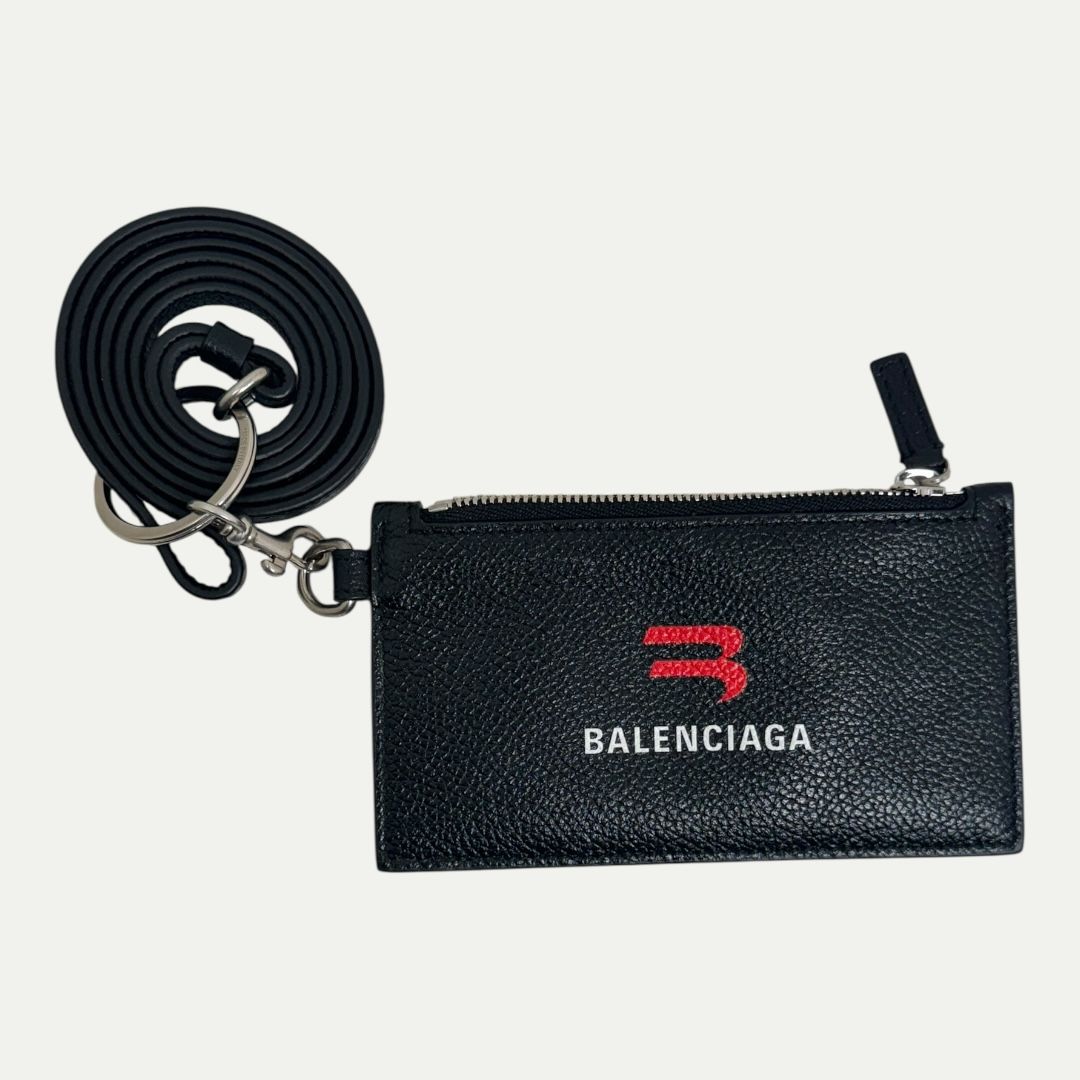 Balenciaga Leather Cardholder w/Lanyard