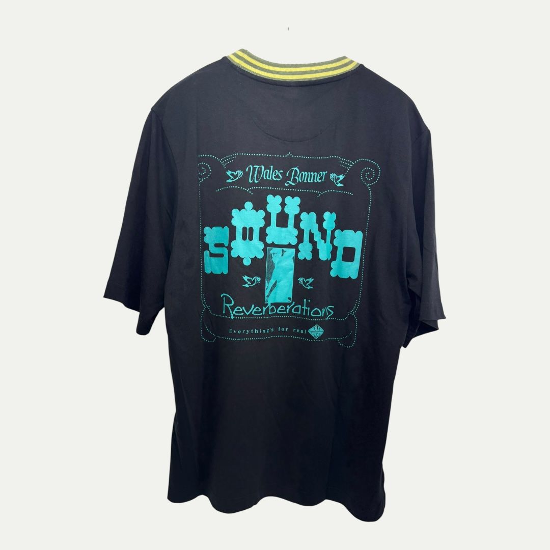 Wales Bonner Rythmo Black Tee Sz M