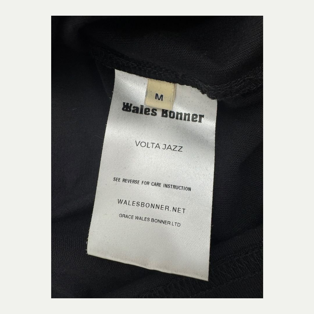 Wales Bonner Rythmo Black Tee Sz M