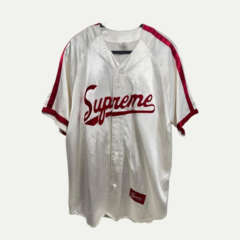 Supreme Satin Baseball Jersey Sz M
