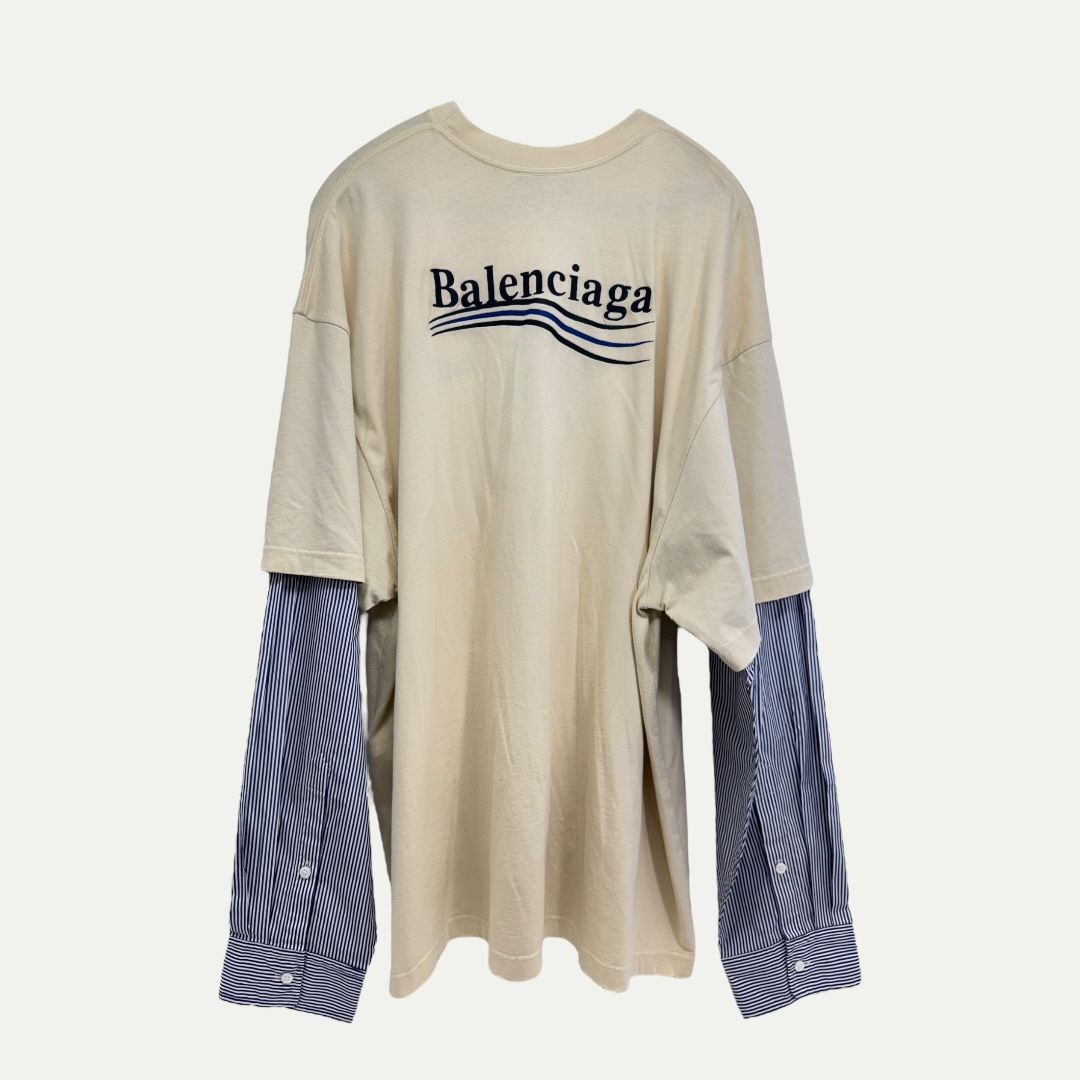 Balenciaga Campaign Logo Layered Shirt Sz 4(XXL)