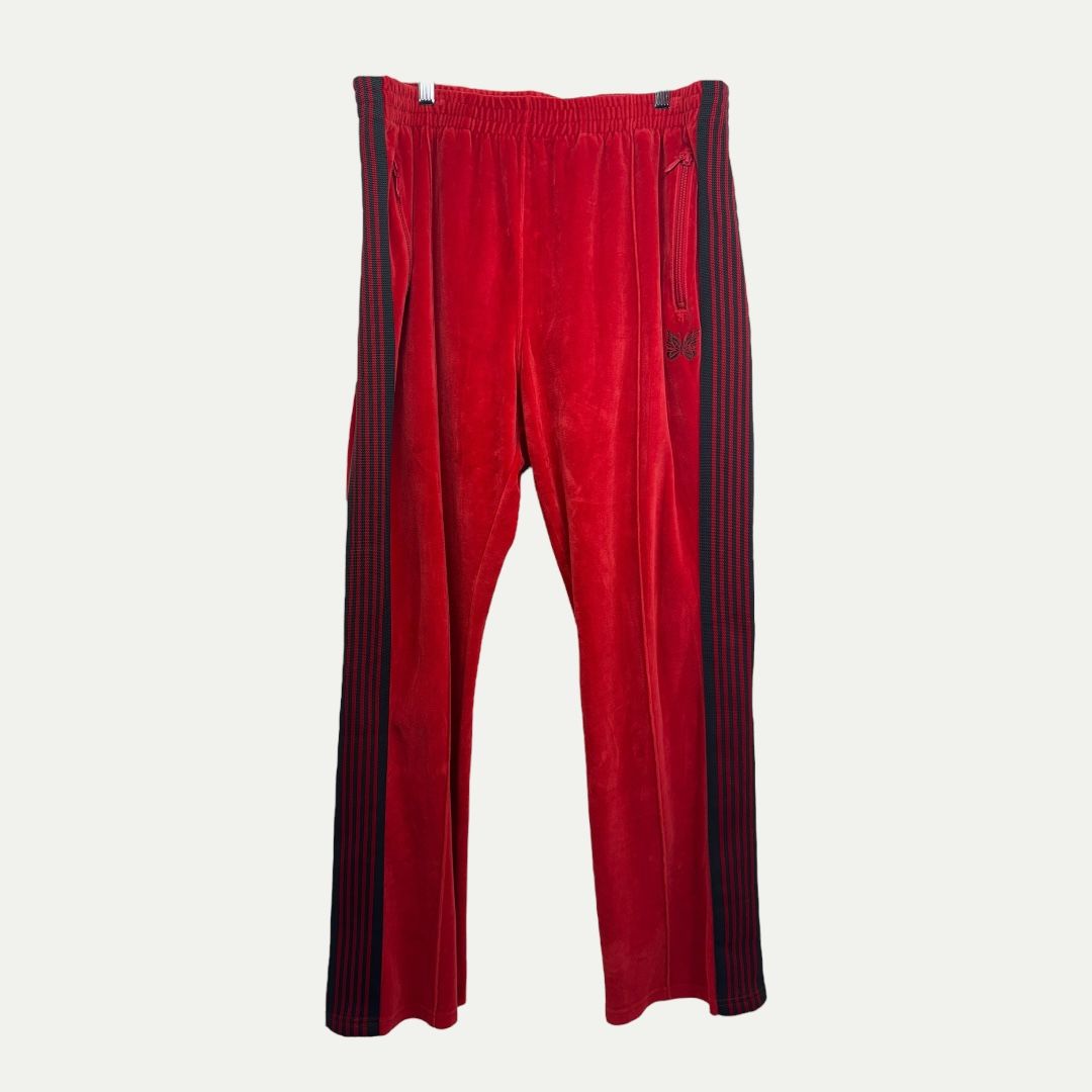 Needles Red Velour Track Pants Sz XL(36)