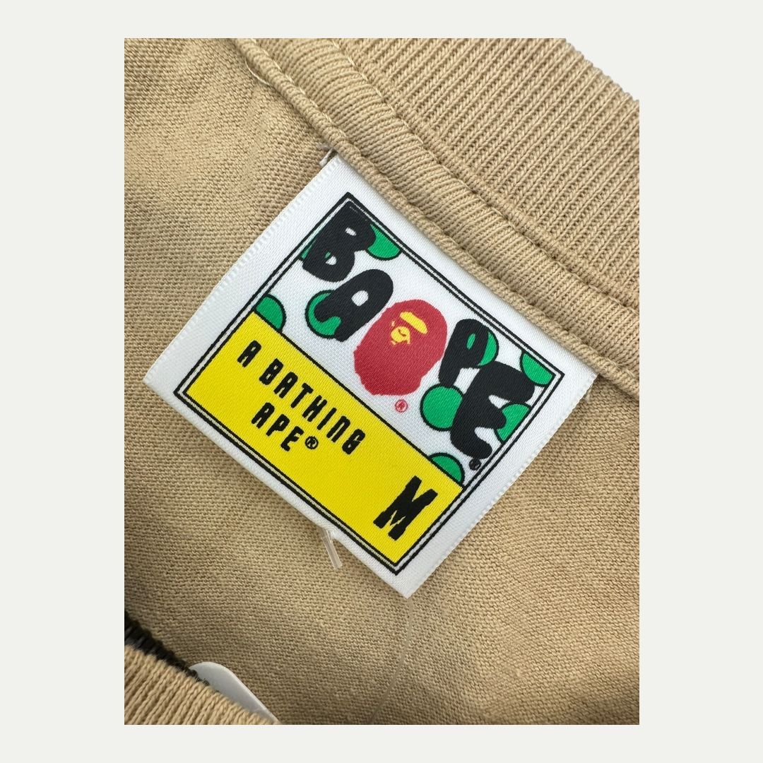 Bape Brush College Beige Tee Sz M