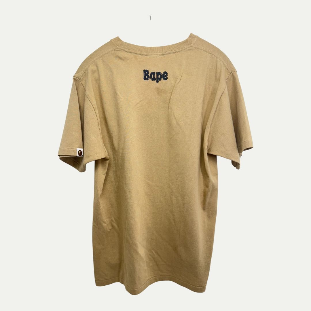 Bape Brush College Beige Tee Sz M
