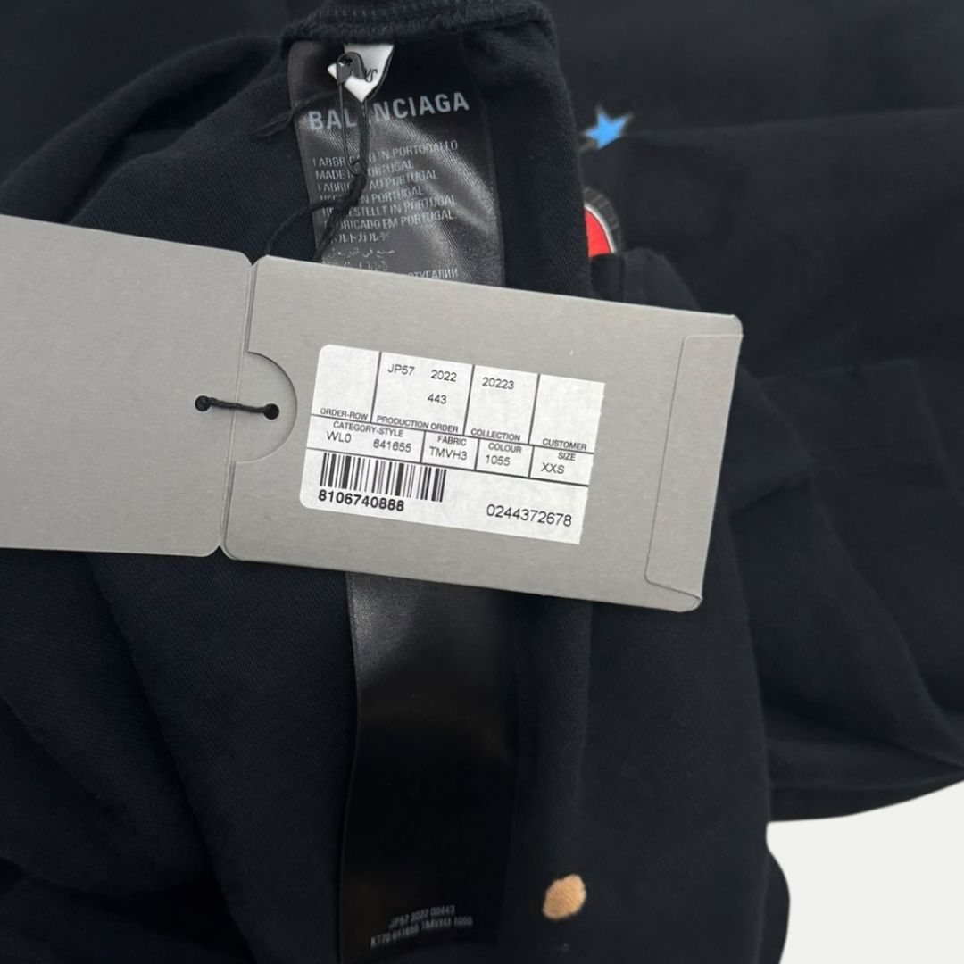 Balenciaga 90/10 Black Tee Sz XXS(L)