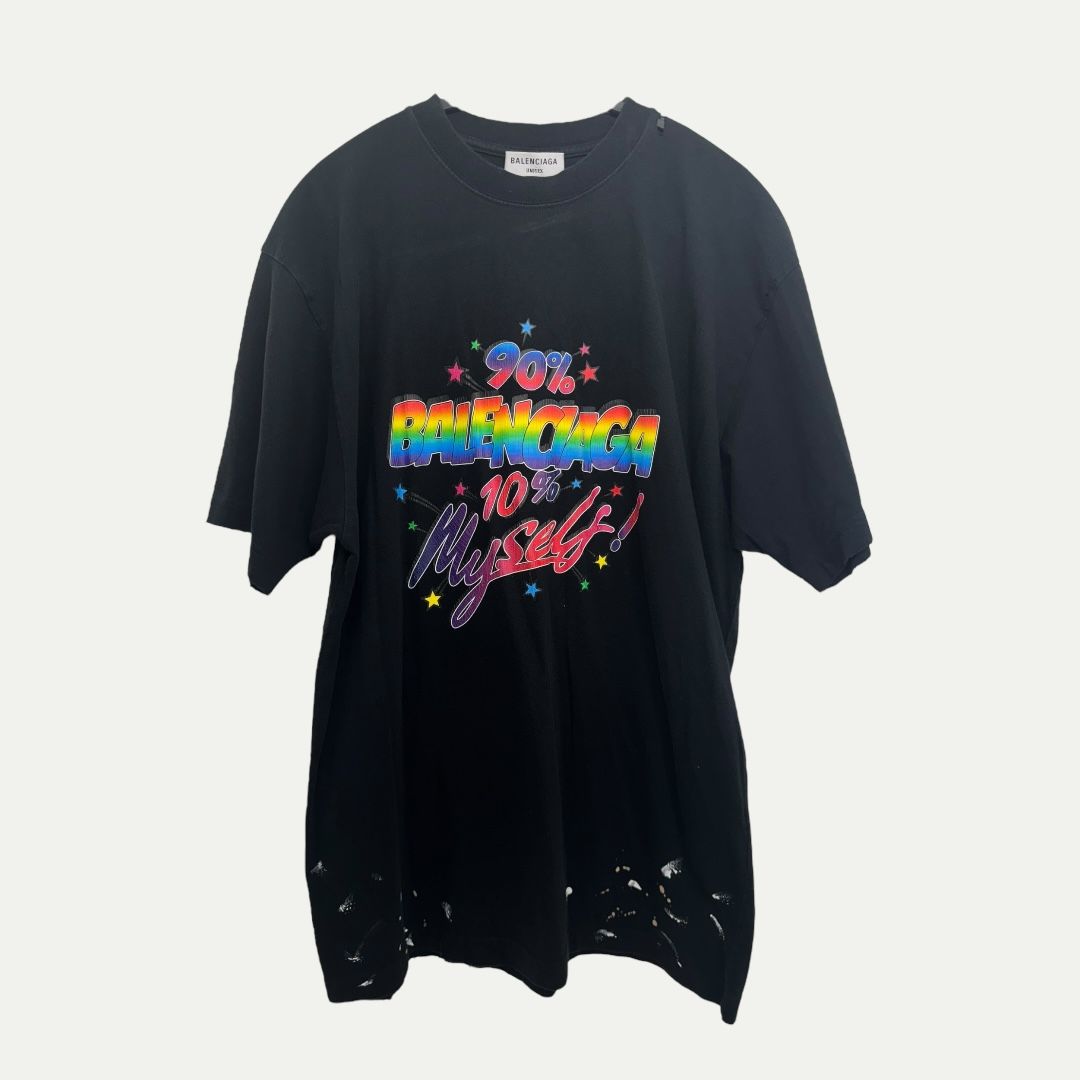 Balenciaga 90/10 Black Tee Sz XXS(L)