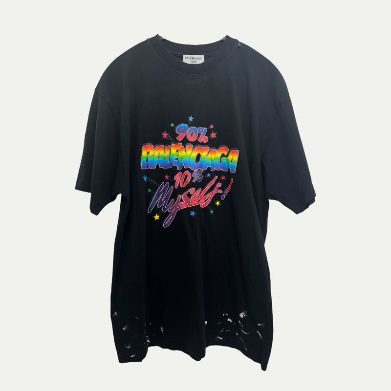 Balenciaga 90/10 Black Tee Sz XXS(L)