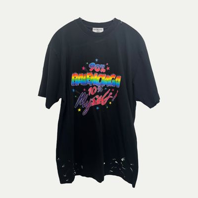 Balenciaga 90/10 Black Tee Sz XXS(L)