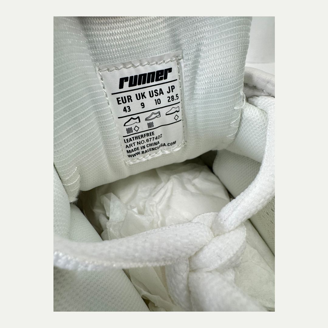 Balenciaga White Runner Sz 43(10.5-11)