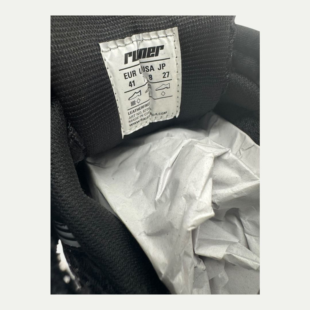 Balenciaga White/Black Runner Sz 41(9m/10.5w)