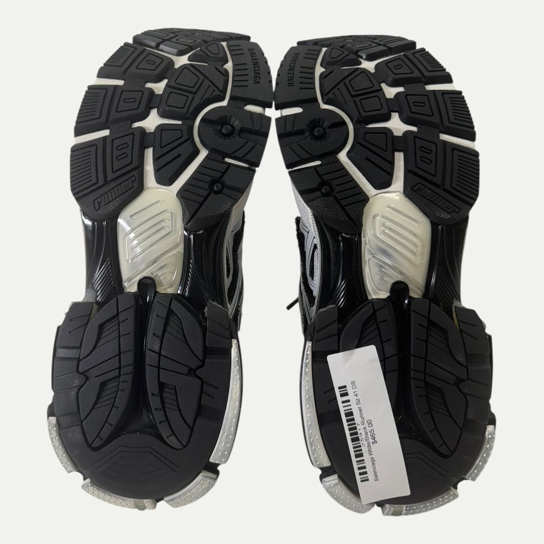Balenciaga White/Black Runner Sz 41(9m/10.5w)