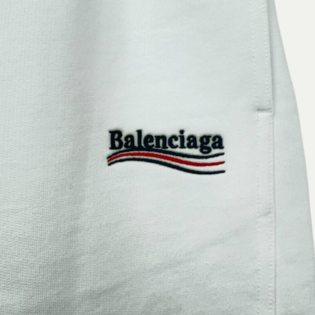 Balenciaga White Campaign Logo Shorts Sz M(32-34)
