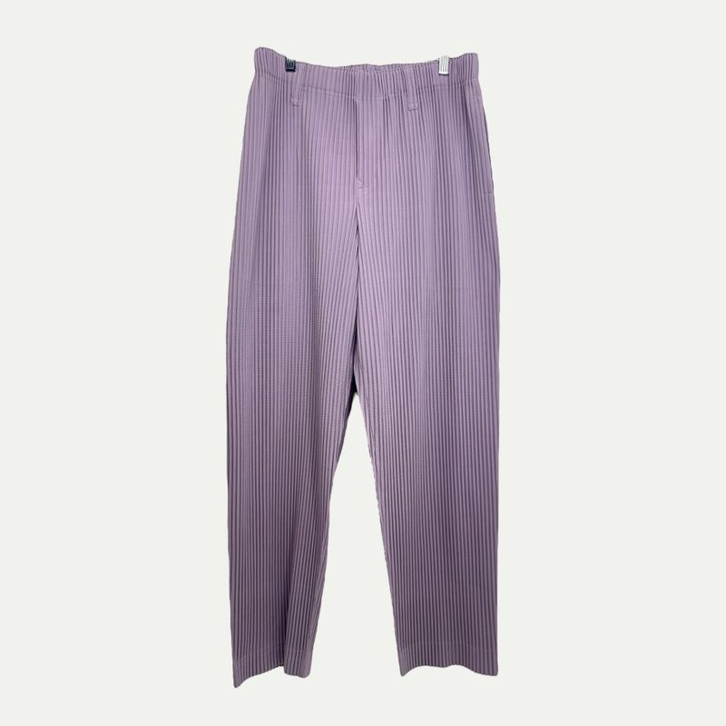 Issey Miyake Purple Pleated Pant Sz 3(34-36)