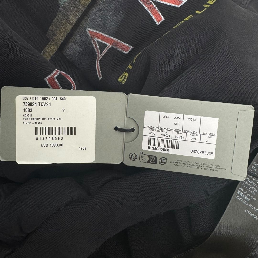 Balenciaga Paris Statue Of Liberty Hoodie Sz 2(L)