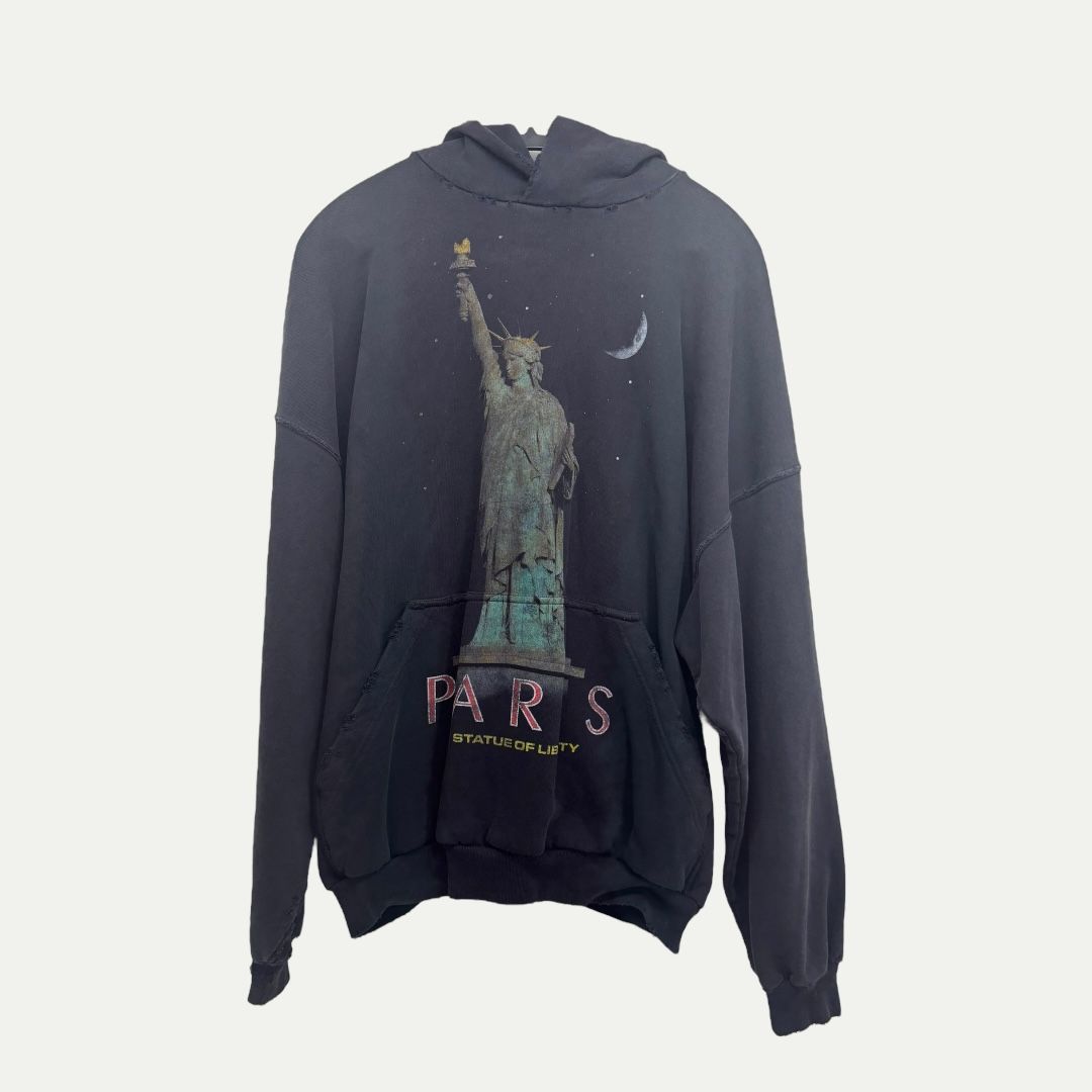 Balenciaga Paris Statue Of Liberty Hoodie Sz 2(L)