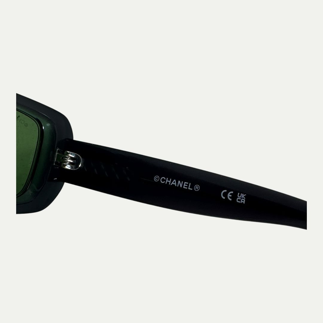 Chanel Rectangular Grey/Green Sunglasses