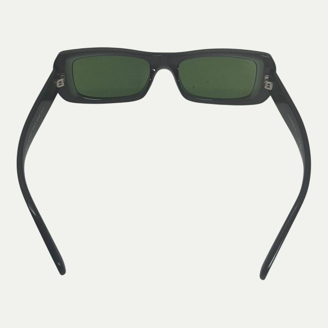 Chanel Rectangular Grey/Green Sunglasses