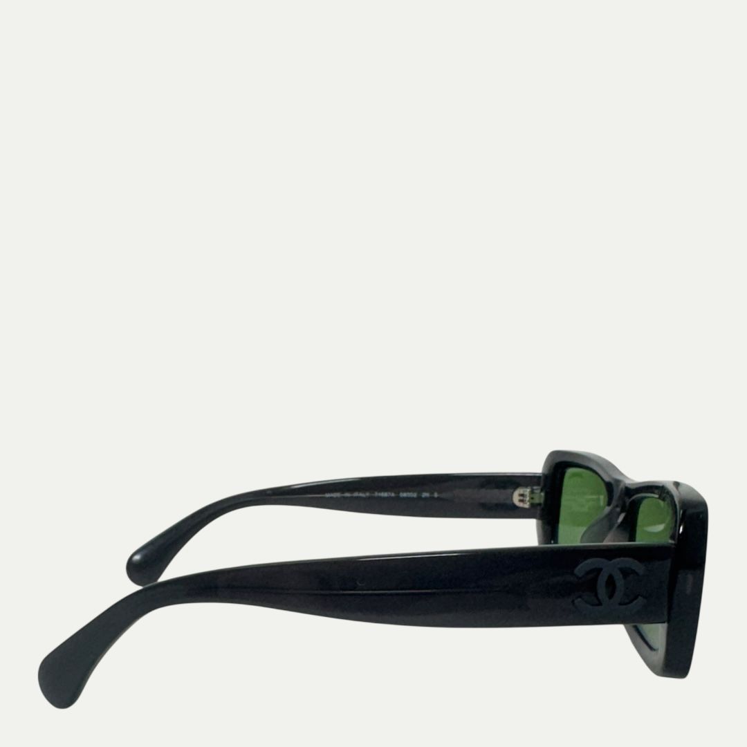 Chanel Rectangular Grey/Green Sunglasses