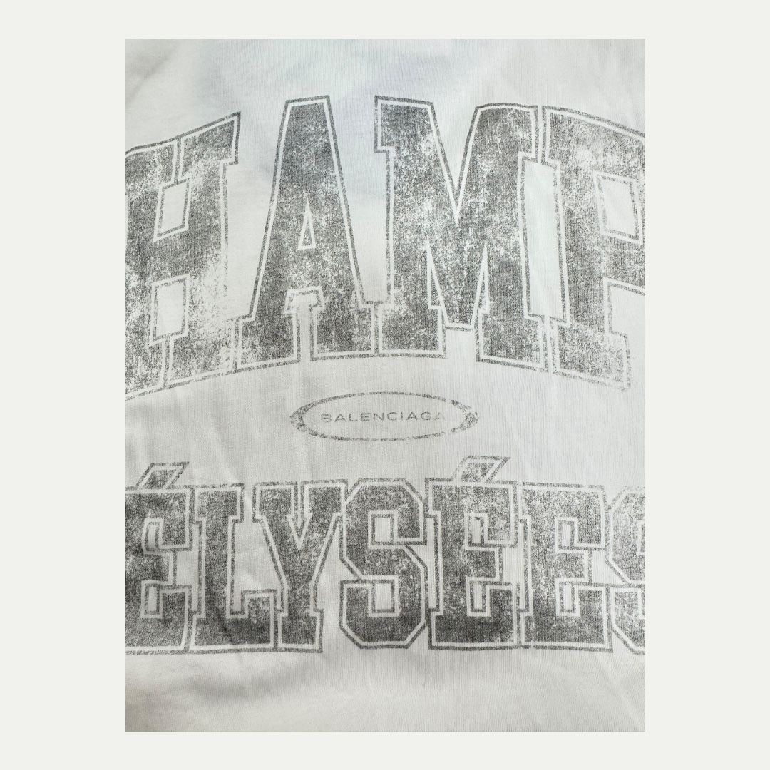 Balenciaga Champs Elysees White Tee Sz 1(XL)