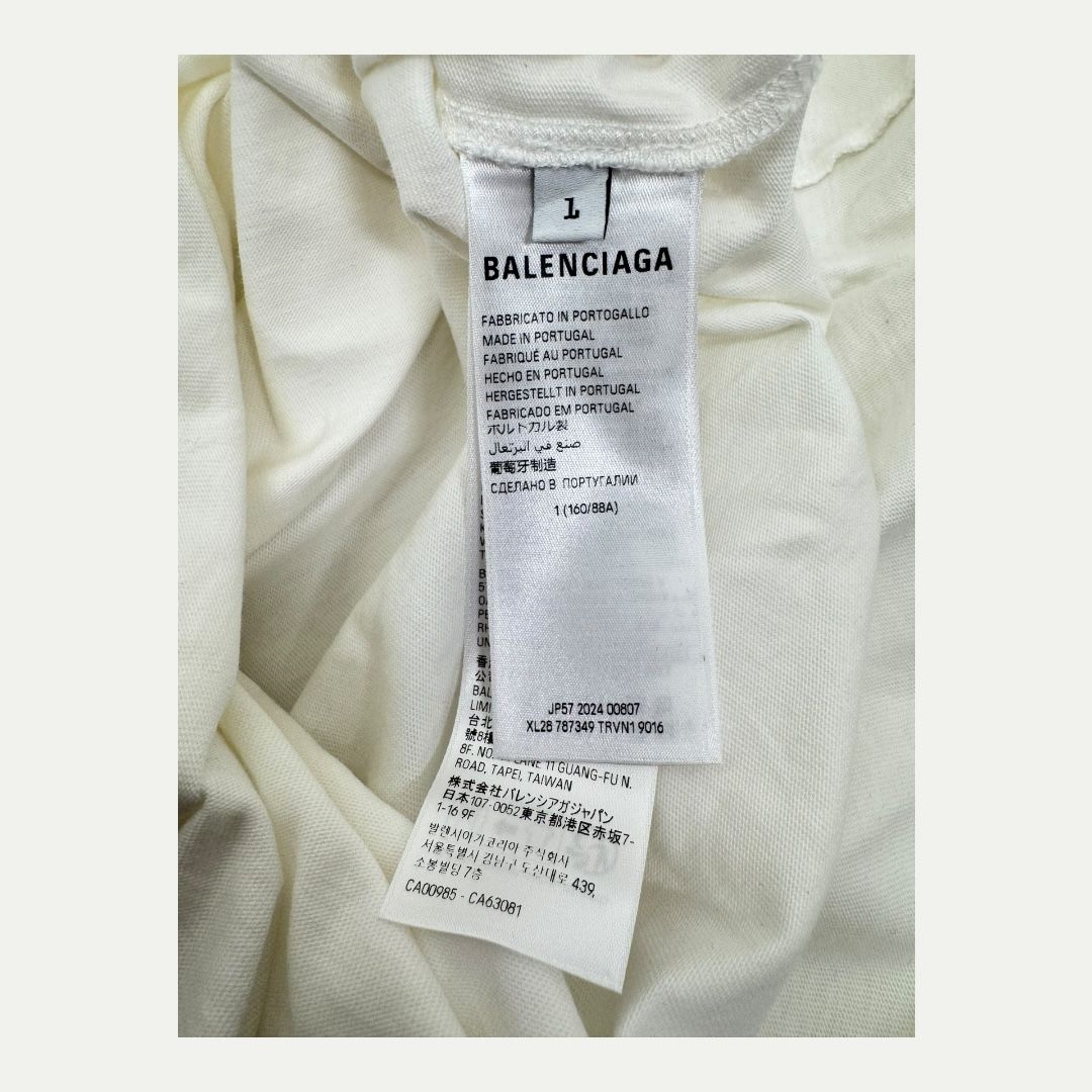 Balenciaga Champs Elysees White Tee Sz 1(XL)