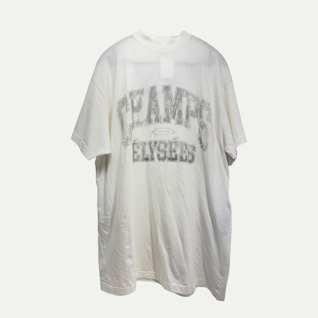 Balenciaga Champs Elysees White Tee Sz 1(XL)