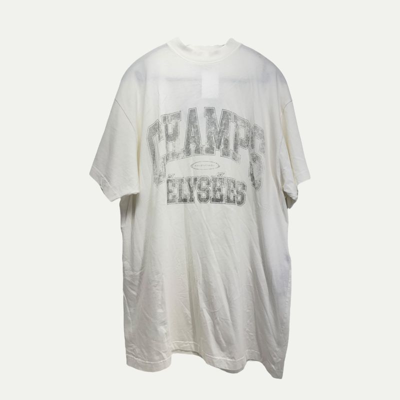 Balenciaga Champs Elysees White Tee Sz 1(XL)