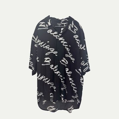 Balenciaga Script Logo Button Down Shirt Sz 38(XL)